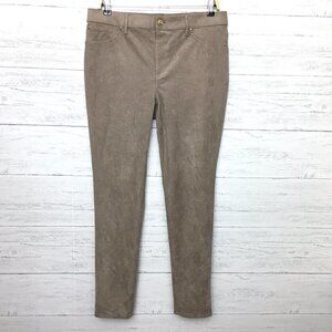 Chico's Women's Tan Faux Suede Jeans Straight Leg size 8 / 10 length 30"